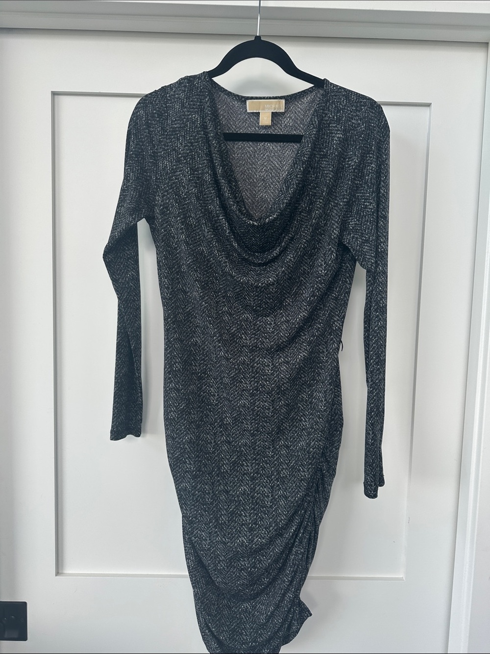 MICHAEL snake print Cowl Neck Long Sleeve Dress